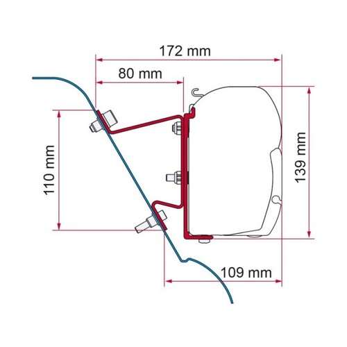 Fiamma F45 Awning Mounting Bracket Kit - Suit Sprinter / Westfalia / Crafter H3