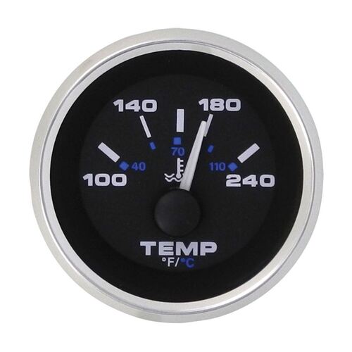 Veethree Instruments - Premier Pro Domed Water Temp Gauge 120-240F Stainless Steel Trim