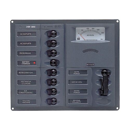 BEP AC Circuit Breaker Switch Panel 8CB AC Horizontal Analog