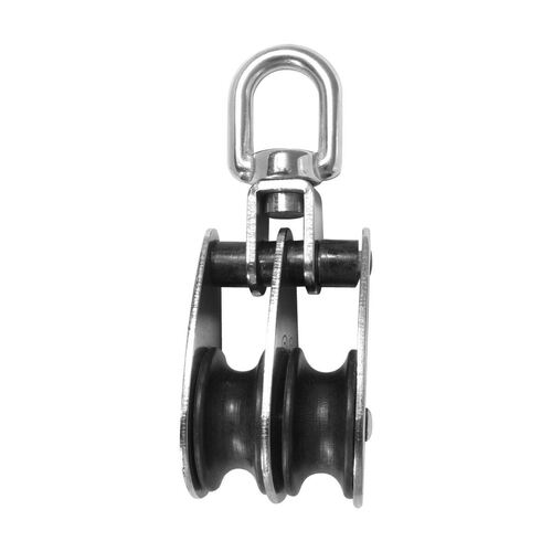 BLA Stainless Steel Double Block Swivel 12 x 32mm Nylon Sheave