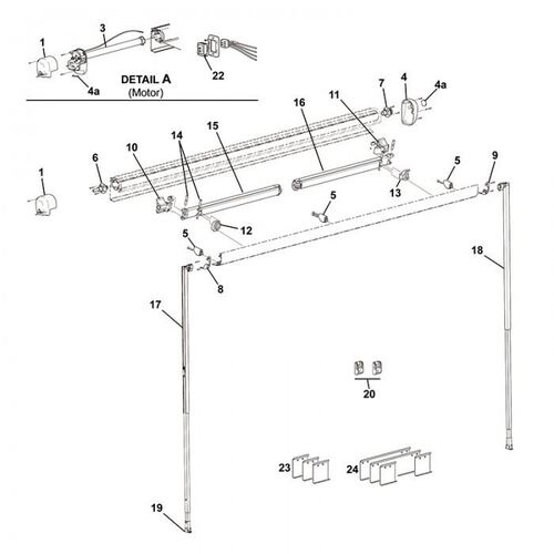 CAREFREE FREEDOM L/H ROLLER TUBE ENDPLUG. R001622