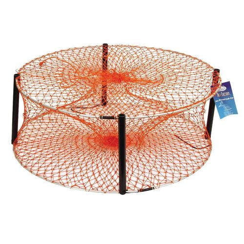 Pro Round Crab Pot - 4 Entry Heavy Duty Mesh - PVC Uprights