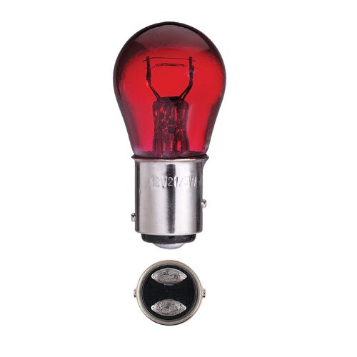 Narva 12V 21/5W BAY15D Red Incandescent Globes (Blister Pack Of 2)