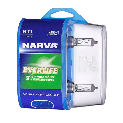 Narva H11 12V 55W Everlife Halogen Headlight Globes (Bl2)