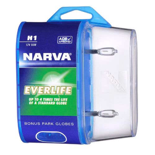 Narva H1 12V 55W Everlife Halogen Headlight Globes (Bl2)