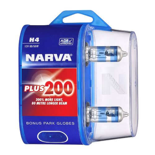 Narva H4 12V 60/55W P43T Plus 200 Globes (2)