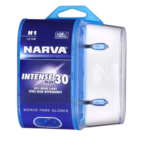 Narva H1 12V 55W Intense Plus 30 Halogen Headlight Globes (Bl2)