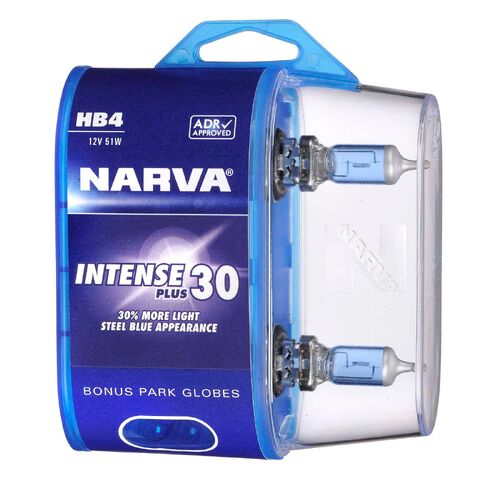 Narva Hb4 12V 51W Intense Plus 30 Halogen Headlight Globes (Bl2)