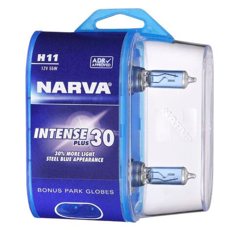 Narva H11 12V 55W Intense Plus 30 Halogen Headlight Globes (Bl2)