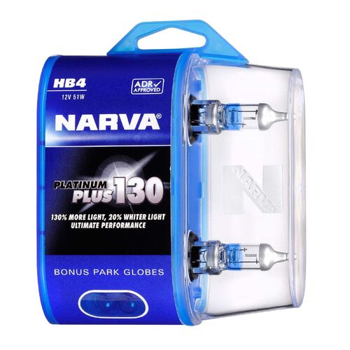 Narva Hb4 12V 51W Platinum Plus 130 Halogen Headlight Globes (Bl2)