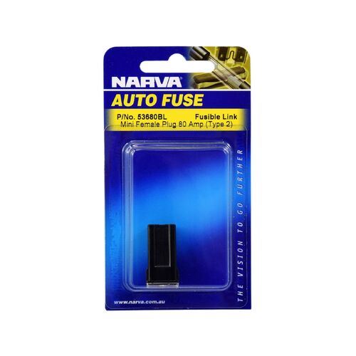 Narva 80 Amp Black Mini Female Fusible Links - Plug In (Blister Pack Of 1)