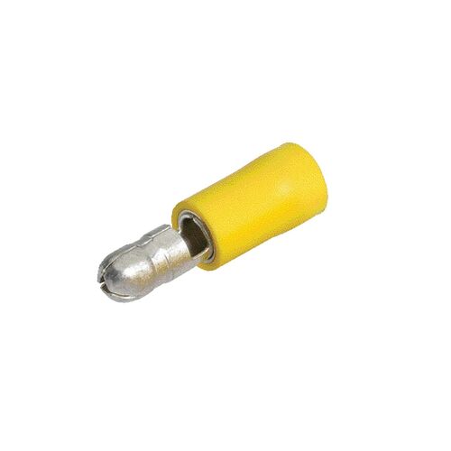 Narva 5.0mm Male Bullet Terminal Yellow (8 Pack)