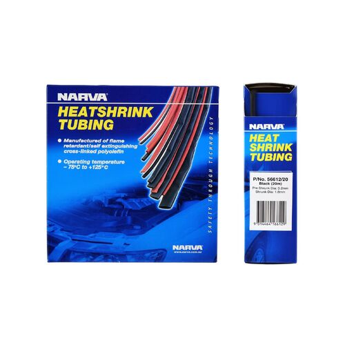 Narva 3.2mm Black Heatshrink Tubing Dispenser (20M)