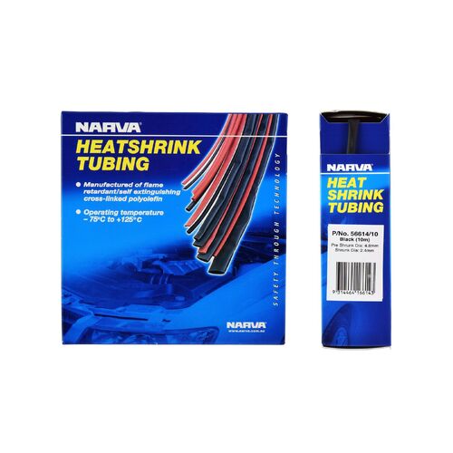 Narva 4.8mm Black Heatshrink Tubing Dispenser (10M)