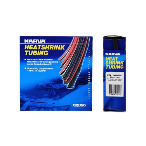 Narva 6.4mm Black Heatshrink Tubing Dispenser (10M)