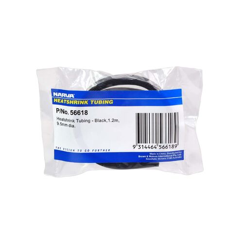 Narva 9.5mm Black Heatshrink (1.2M)