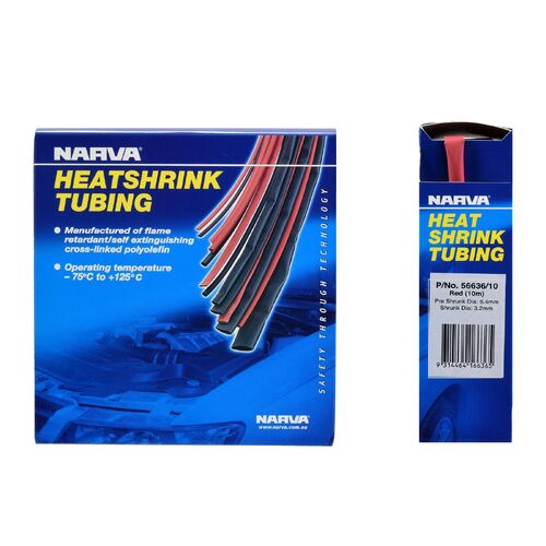 Narva 6.4mm Red Heatshrink Tubing Dispenser (10M)