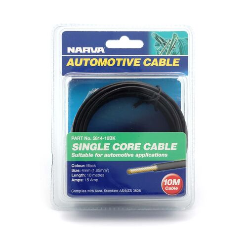 Narva 15A 4mm Black Single Core Cable (10M)