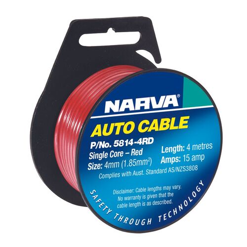 Narva Cable S/Core 4mm 15A 4M Red