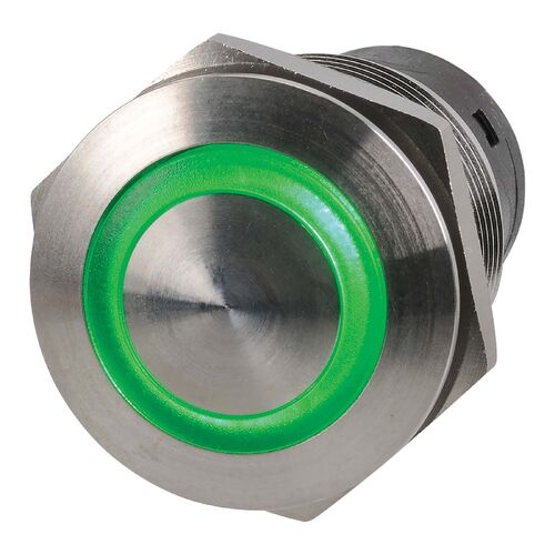 Narva Off/On LED Push Button Switch (Green) (Blister Pack Of 1)