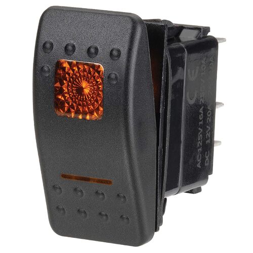 Narva 12 Volt Illuminated Off/On Sealed Rocker Switch (Amber)