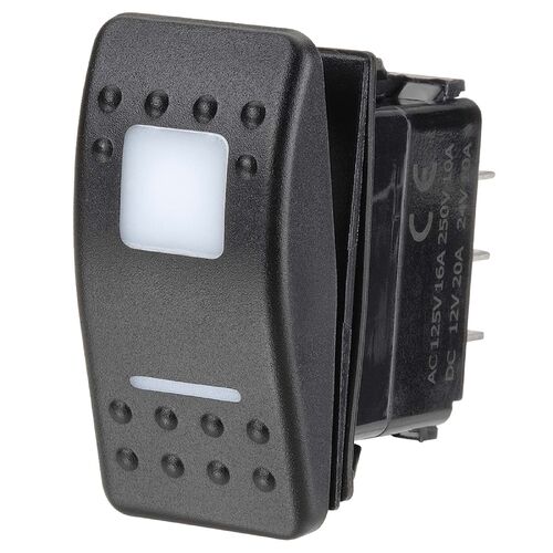 Narva 12/24V On/Off/On LED Illuminated Sealed Rocker Switch (Red)