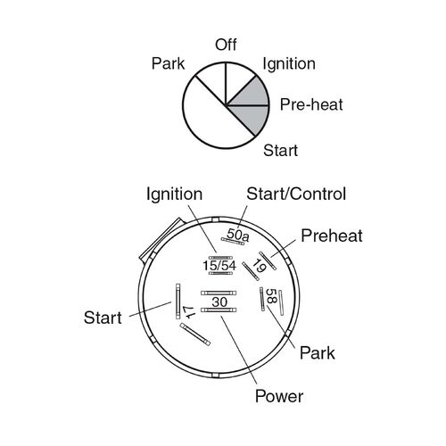 Narva 5 Position Diesel Ignition Switch With Pre-Heat Function