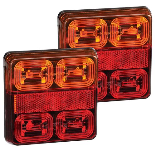 Narva 12V Model 35 Led Slimline Rear Stop/Tail Direction Indicator Lamps (Square Lamps)