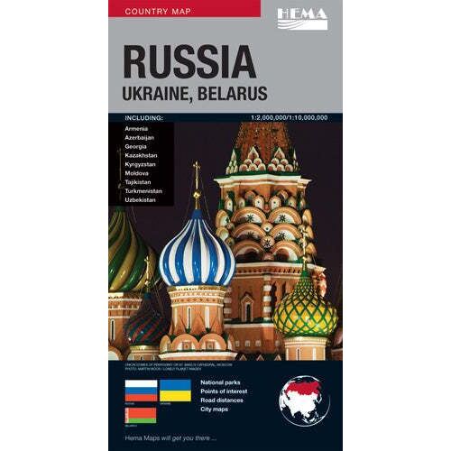 Russia, Ukraine, Belarus Deluxe Map