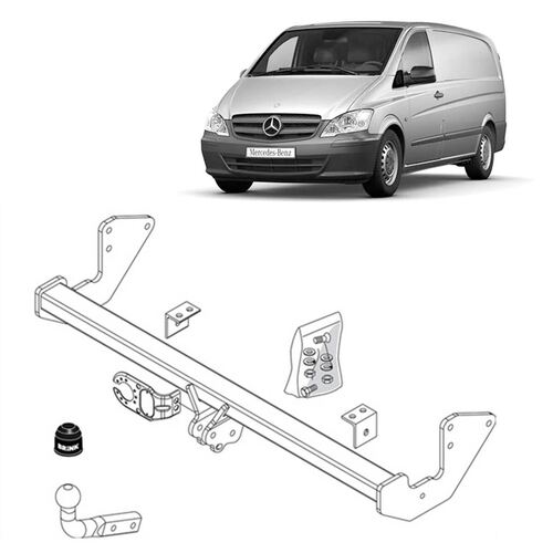 Brink Towbar to suit MERCEDES-BENZ Vito / Mixto (04/2004 - 12/2004), Vito (07/2015 - 12/2004), MERCEDES-BENZ Vito (04/2004 - 12/2004), Valente (07/200