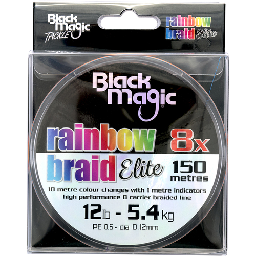 Black Magic Rainbow Elite 8X Braid -12LB -150M