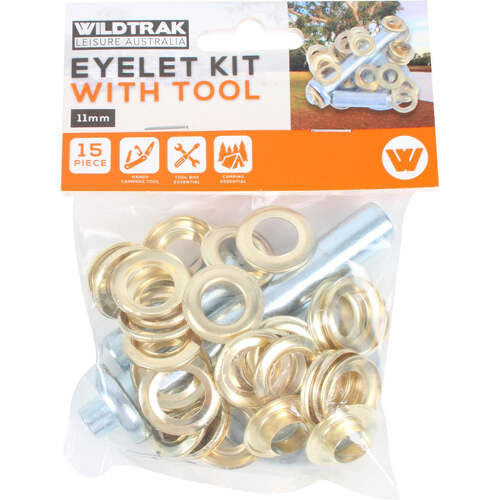 Wildtrak Eyelet Kit 15Pce With Tool 11Mm Dia Ac Cc0025