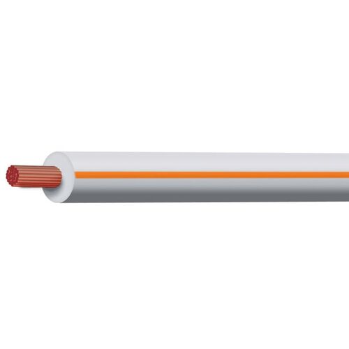 White/Orange 3mm Trace Single Core 100M (Spooled Length)