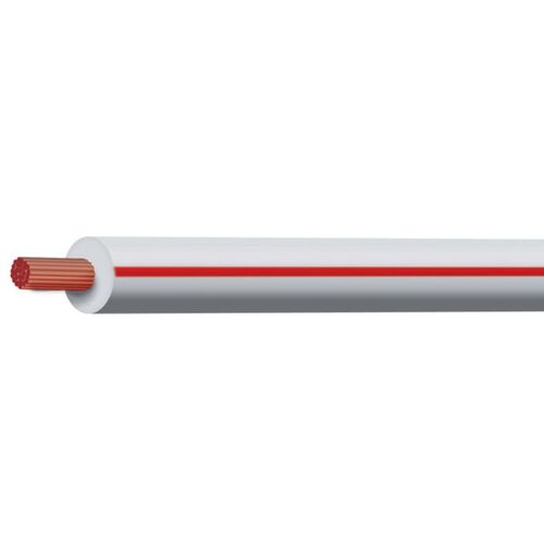 White/Red 4mm Trace Single Core 100M (Spooled Length)