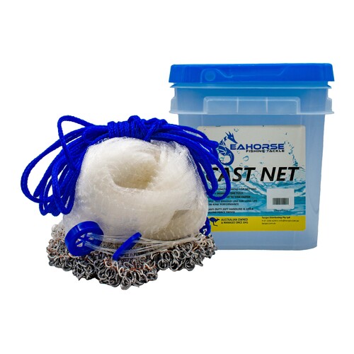 Seahorse Lead Weighted 6ft Mono Drawstring Cast Net with 3/4 Inch Mesh