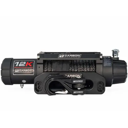 24 Volt Carbon 12K 12000Lb Electric Winch With Synthetic Rope