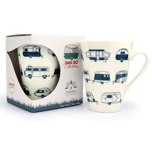 Van Go Collections China Mug  Destinations Collection  Grey Caravans