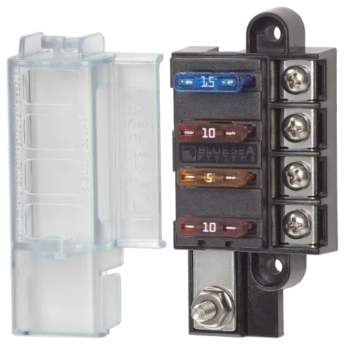 Fuse Block 4 Way Positive with Cover & Label Kit