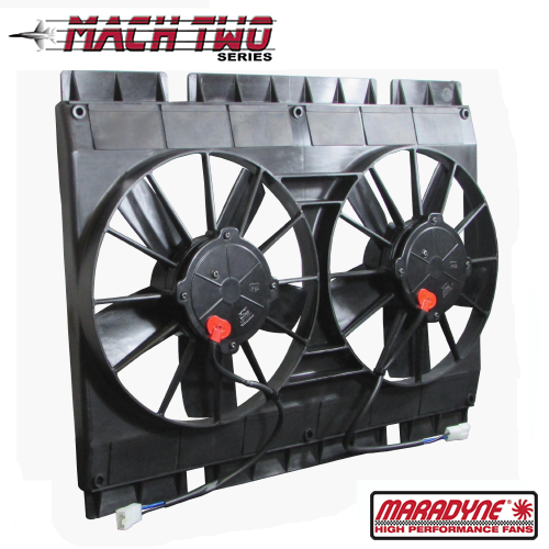 Maradyne Dual Puller Fan w/ Mounting Flanges - 11" - 12V / 225W - 2760 CFM - MM22KT