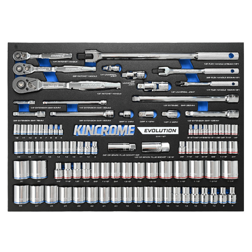 Kincrome Evolution 92 Piece Sockets & Accessories Eva Tray