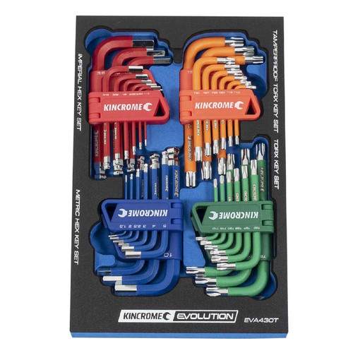 Kincrome Evolution 36 Piece Hex & Torxft Short Series Keys Eva Tray