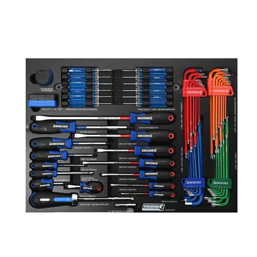 Kincrome Contour 105 Piece Torquemasterft Screwdrivers & Fastening Eva Tray