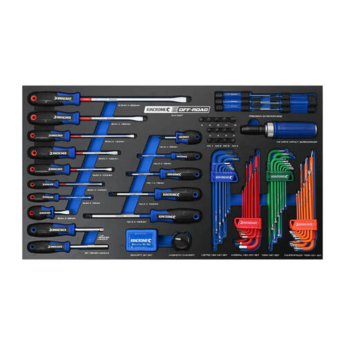 Kincrome Off-Road 105 Piece Torquemasterft Screwdriver & Fastening Eva Tray