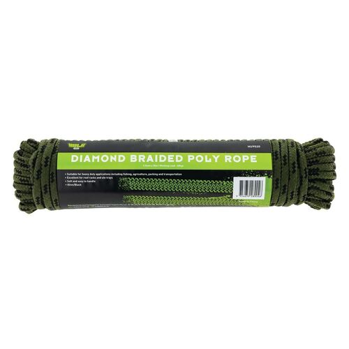 Hulk 4x4 Rope 30M Olive/Black Extra Strong Working Load 66Kg