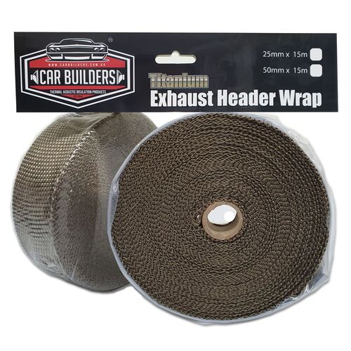 Car Builders Titanium Header Wrap - 50mm x 15m