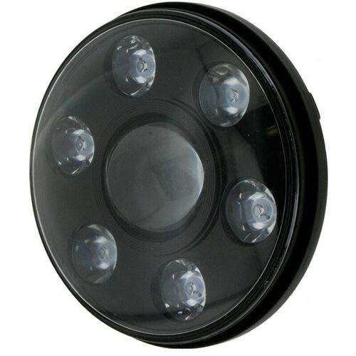 7" LED H/LIGHT 9-36V HIGH /LOW BEAM BLACK FACE 7LEDs 65 Watt