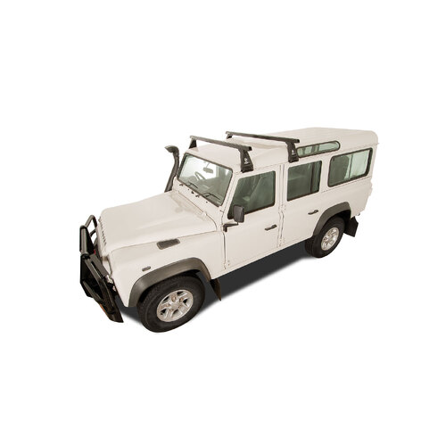 Rhino Rack Heavy Duty RL210 Black 2 Bar Roof Rack to suit LAND ROVER Defender 90 2dr 4WD 10 to 20