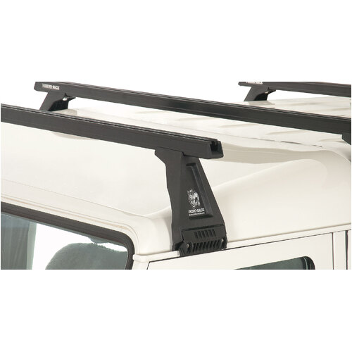 Rhino Rack Heavy Duty RL210 Black 3 Bar Roof Rack to suit LAND ROVER Defender 110 / 130 (Incl. HCPU) 4dr 4WD Crew Cab 93 to 20