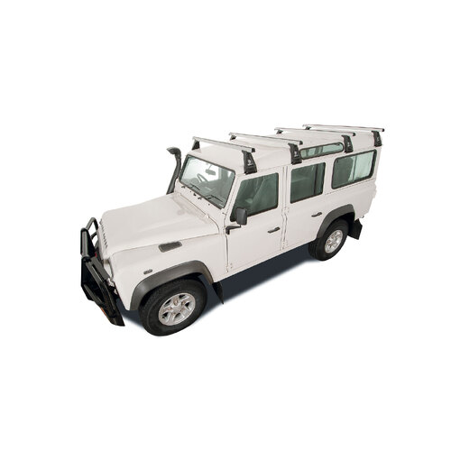 Rhino Rack Heavy Duty RL210 Silver 4 Bar Roof Rack to suit LAND ROVER Defender 110 4dr 4WD (incl. Hard Top) 93 to 20