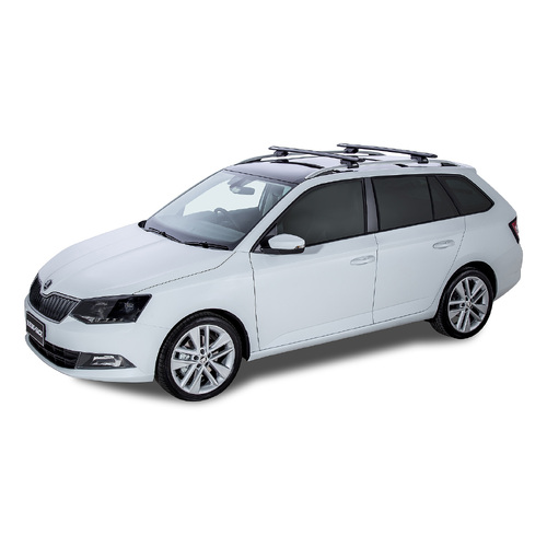 Rhino Rack Vortex SX Black 2 Bar Roof Rack to suit SKODA Fabia  4dr Wagon With Roof Rails 15 to 